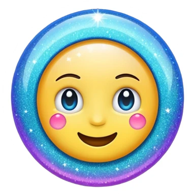 emoji of sparkling shiny glitter, with bright sparkles and shimmering particles, simple cute cartoon style sticker