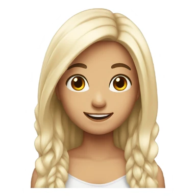 smiling girl with long black hair sticker