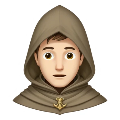 Medieval male commoner's hood with face opening sticker