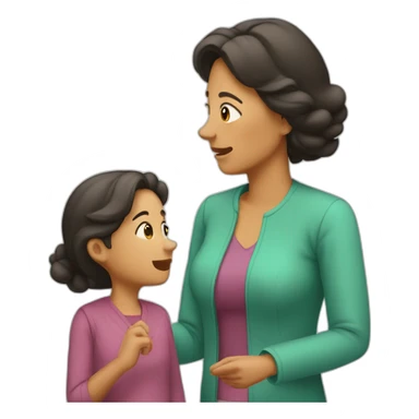 madre e hija discutiendo sticker
