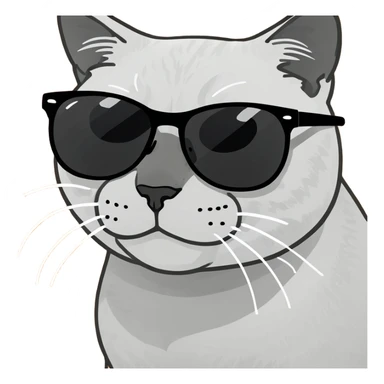 Cat with sunglasses sticker