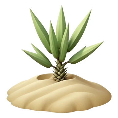 generate realistic detailed yucca in 3d style with sand  sticker