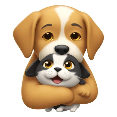 Cat hugging a dog  sticker