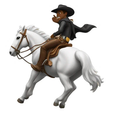 Black cowboy on a bucking horse sticker