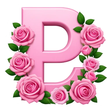Pink, romantic, flowery, the letter “e” sticker