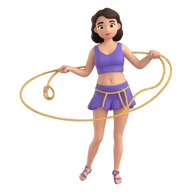 girl in a top up to her belly button twirls a lasso in her hands sticker
