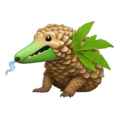 pangolin smoking a weed sticker