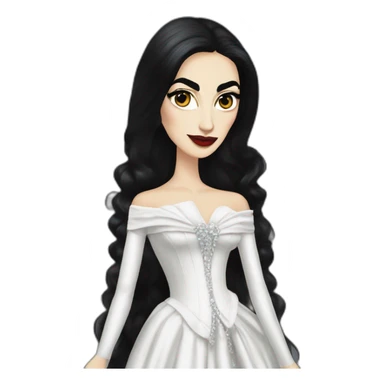 diamanda callas gothique jeune adulte avec une robe noire et blanche sticker