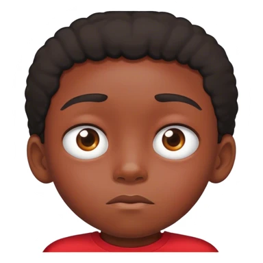 Sped black kid ￼ with lazy eye wearing red shirt sticker
