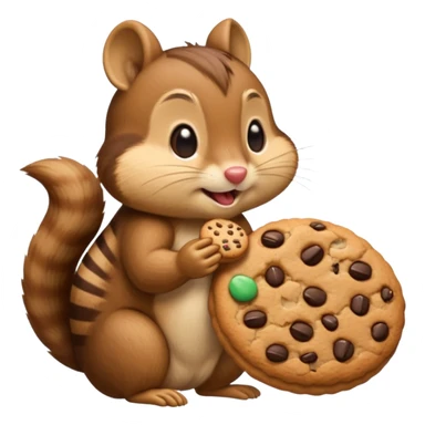 side view of this iphone chipmunk emoji eating cookie sweetly ; 🍪 use the SAME iphone ios cookies / chipmunk sticker