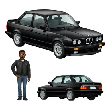 black bmw e30 sticker
