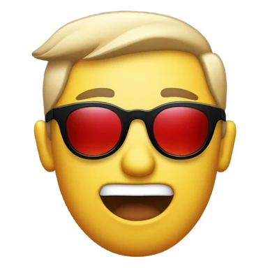 Flushed faced emoji peeking with sunglasses  sticker