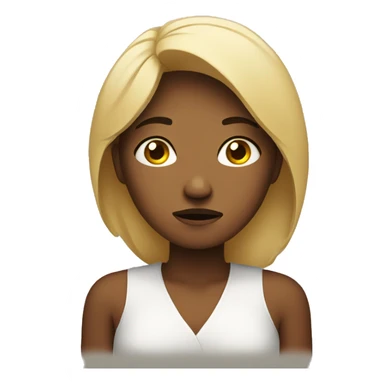 concerned woman looking to the side sticker