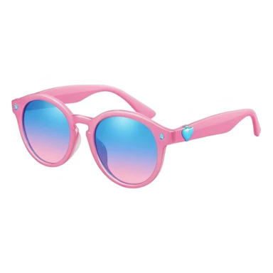 A colorful pair of shiny glossy smooth soft sparkly glittery sunny Pastel sunglasses (aesthetic, loose object, apparel), seen from the side, 3/4 angle sticker