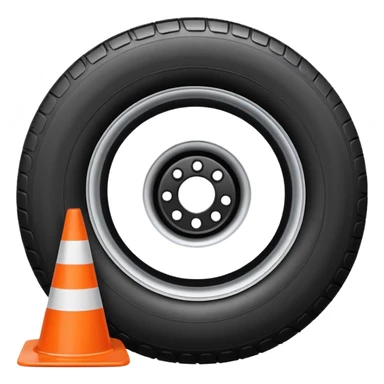 Jeep Wrangler with an all-white traffic cone flattened under the tire, emoji style sticker