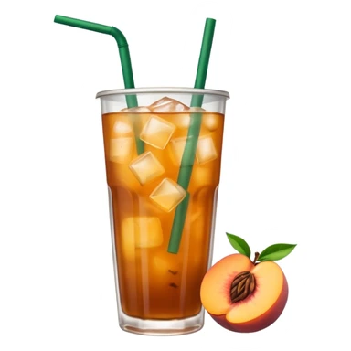 realistic detailed Black tea lemonade with peach juice, Starbucks drink sticker