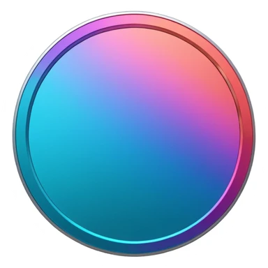 
One  Rotate 35 degree  coin color in in gradient of turquoise, blue, pink, purple, and coral sticker