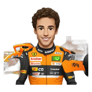 Lando Norris with Orange mclaren sticker