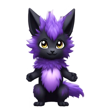 Anthro-Edgy-Cool-Black-Purple-Contrast-Colors-Fantasy-Fur-Sona-Chibi-Shiny-Fakémon-Hybrid full body sticker