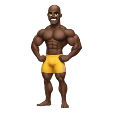 dark skinned Indian with ronnie Coleman physique sticker