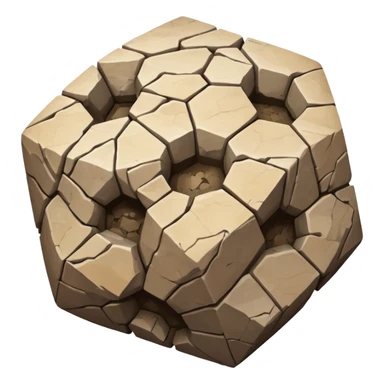 american-very-old-broken-cracked-intricate-stone-age-rocky-crusted-dodecahedron-shaped sticker