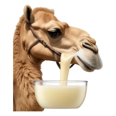 Camel riding a horse drinking camel milk sticker