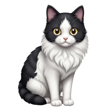 Black and white cat with cast on rear leg sticker
