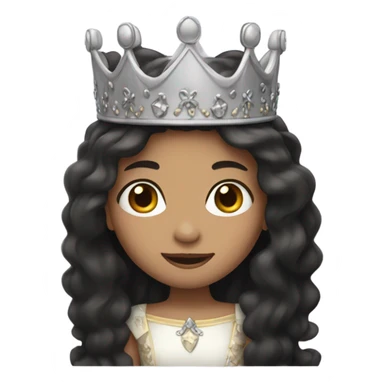 Princess- Fair skin- Long dark hair- crown sticker