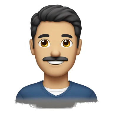 dark hair dark eyed man with short mustache thumbs up  sticker