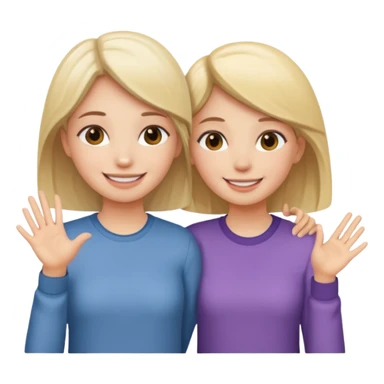 Girls saying bye sticker