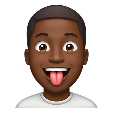 black man sticking his tongue out sticker