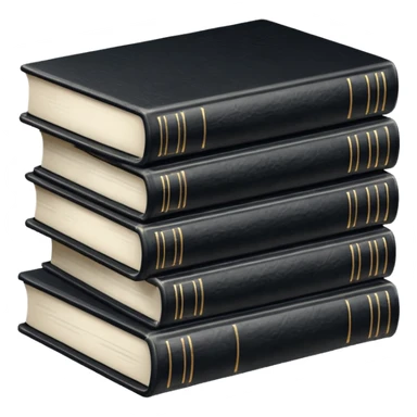 5 black and white books sticker