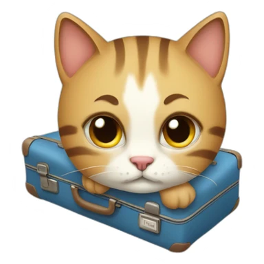 cat with the suitcase sticker