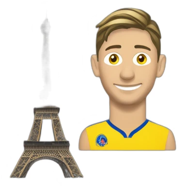 emiliano sala à la tour eiffel  sticker