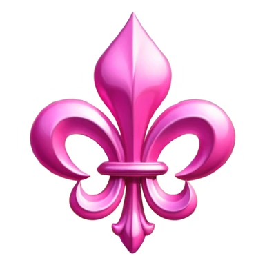 Jeff Koons style pink fleur de lis sculpture in a garden landscape  sticker