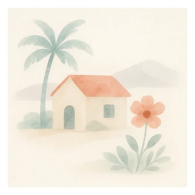 cute vacation spot flower sticker