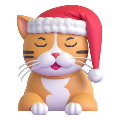 a cat dreaming about christmas holidays sticker