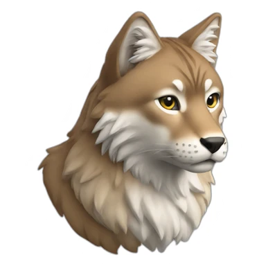 Un chat sur un loup sticker