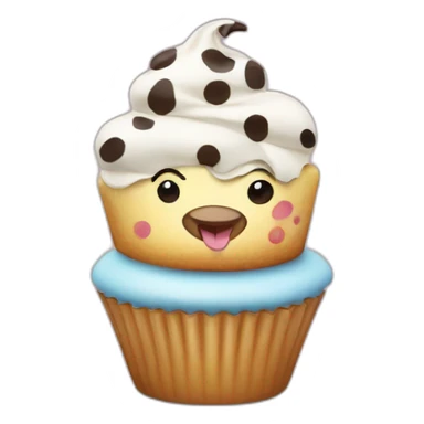 Happy cupcake with cow spots sticker