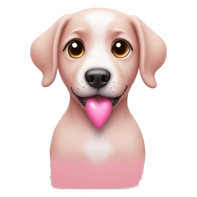 Pink heart with puppy eyes  sticker