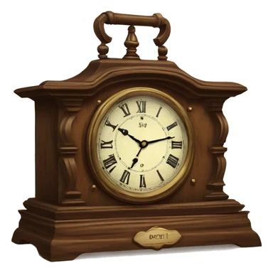 Vintage wooden table top clock fancy  sticker