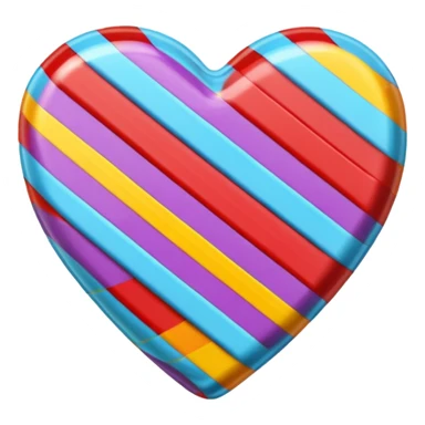 heart wrapped candy sweet colourful stripes sticker