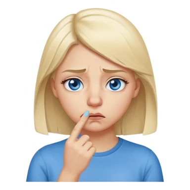 white blonde girl holding her nose because something stinks  sticker