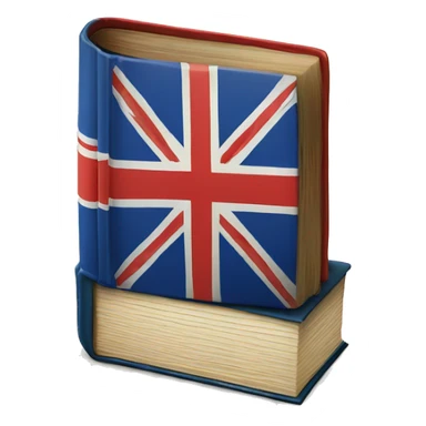 book with English flag sticker