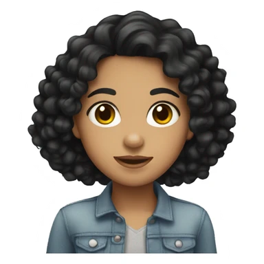 Hispanic girl with black curly hair  sticker