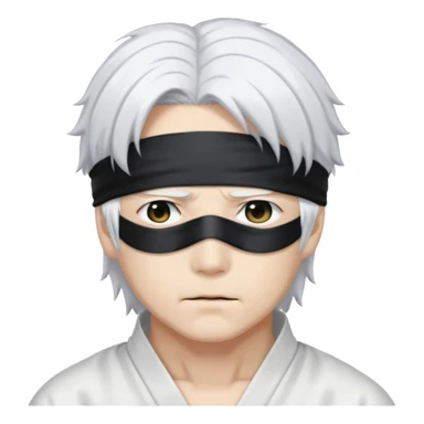 Satoru Gojo anime character with white hair and blindfold sticker