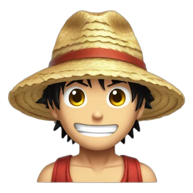 Luffy wearing a strawhat sticker