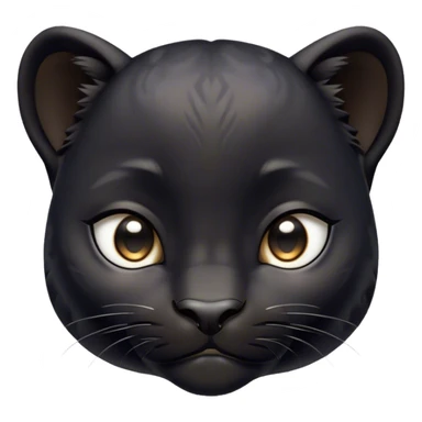 Cinematic Noble Baby black Panther Portrait Emoji, Poised with a touch of regal innocence, featuring a compact, sleek build with soft, dark fur and large, soulful eyes, Simplified yet sharp and sophisticated features, highly detailed, glowing with a gentle, mysterious glow, high shine, intelligent and endearing, stylized with an air of youthful authority, focused and attentive, soft glowing outline, capturing the essence of a tiny jungle guardian that appears ready to pounce out of the screen with effortless charm! sticker