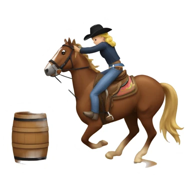 Horse and person barrel racing sticker