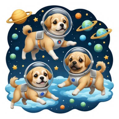 dogs in space sticker